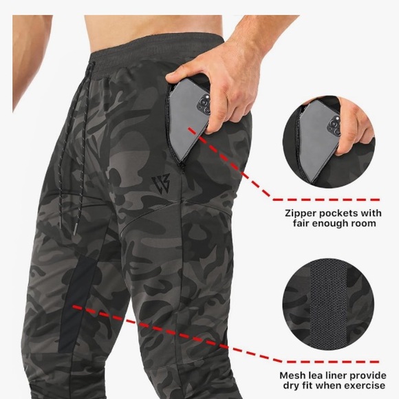 ZENWILL Mens Tapered Workout Running Jogger, Training Sweatpants Sz:L - Picture 2 of 9